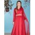 Red Embellished Bodice Maxi Skater Evening Gown